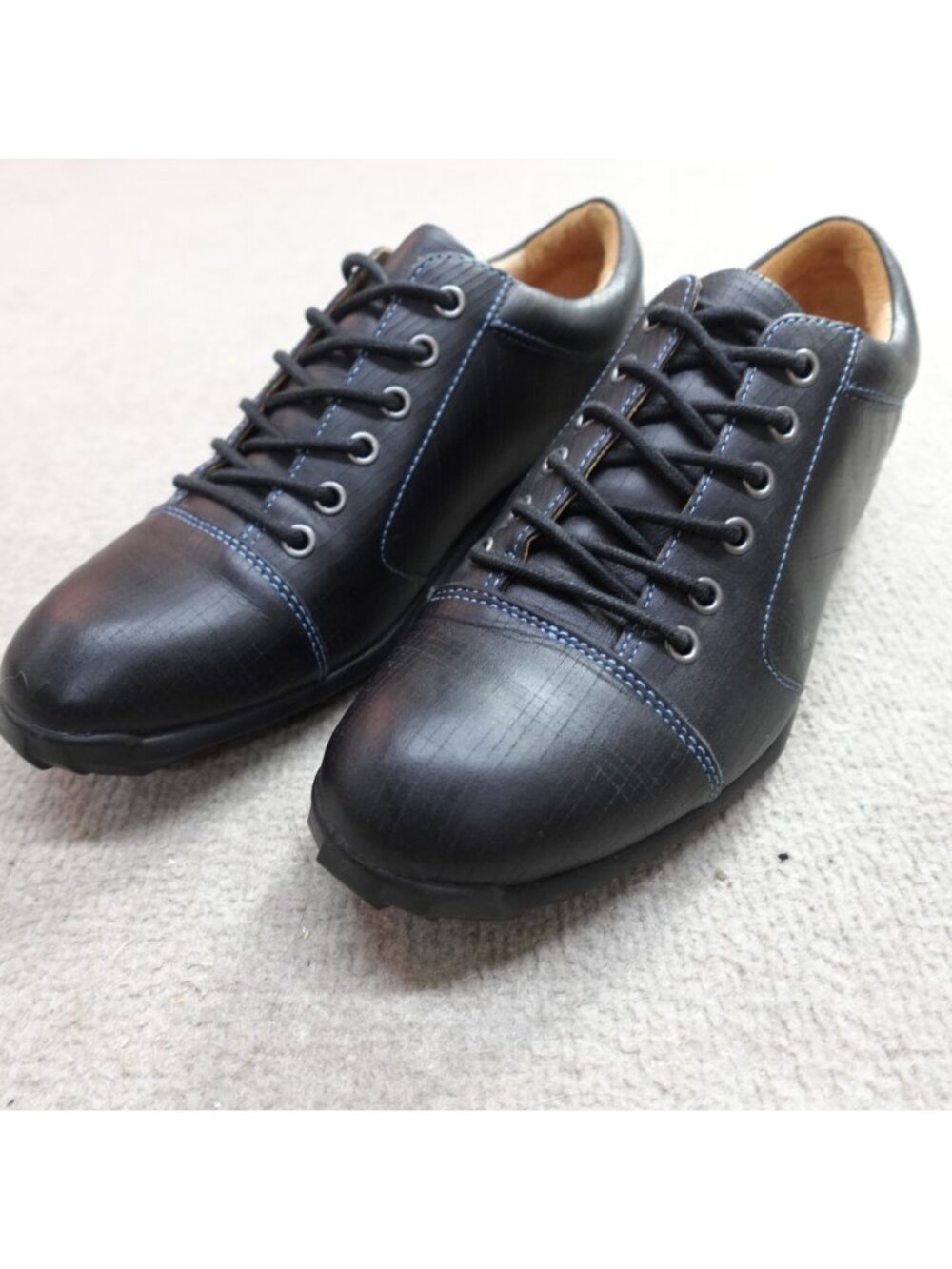 John Fluevog Sneakers 8 Black Leather Elroy Cap Toe